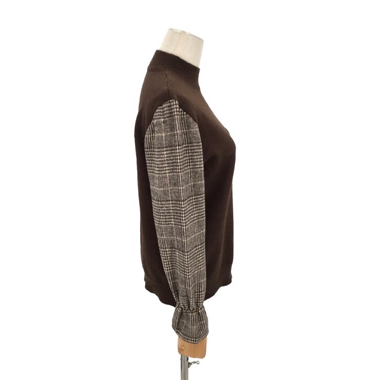 チェック袖切り替えニット レディース 10代 | Amulet | 詳細画像17 