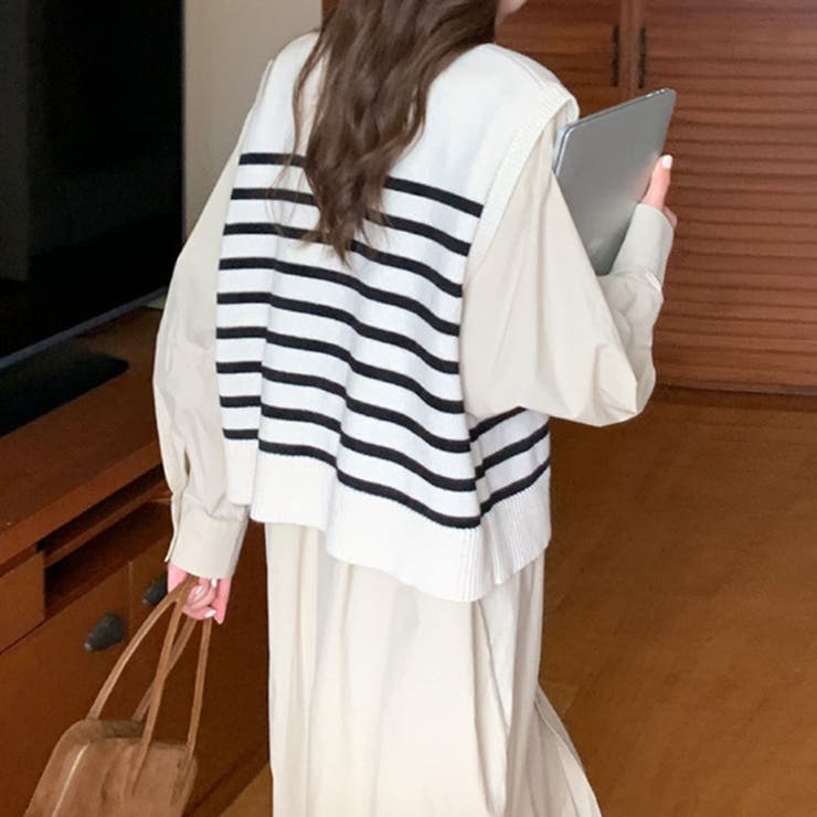 ボーダーニットベスト レディース 10代 | Amulet | 詳細画像10 