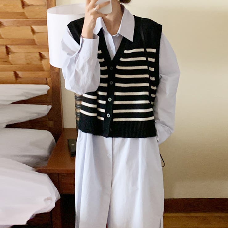 ボーダーニットベスト レディース 10代 | Amulet | 詳細画像11 