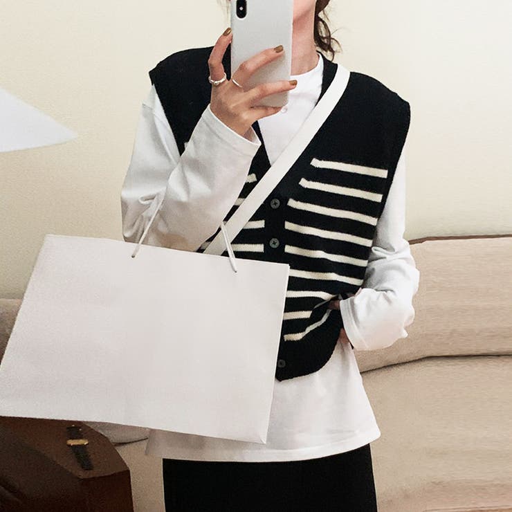 ボーダーニットベスト レディース 10代 | Amulet | 詳細画像12 