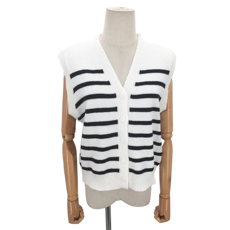 ボーダーニットベスト レディース 10代 | Amulet | 詳細画像15 