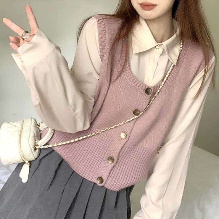 スクープドネックニットベスト レディース 10代 | Amulet | 詳細画像12 