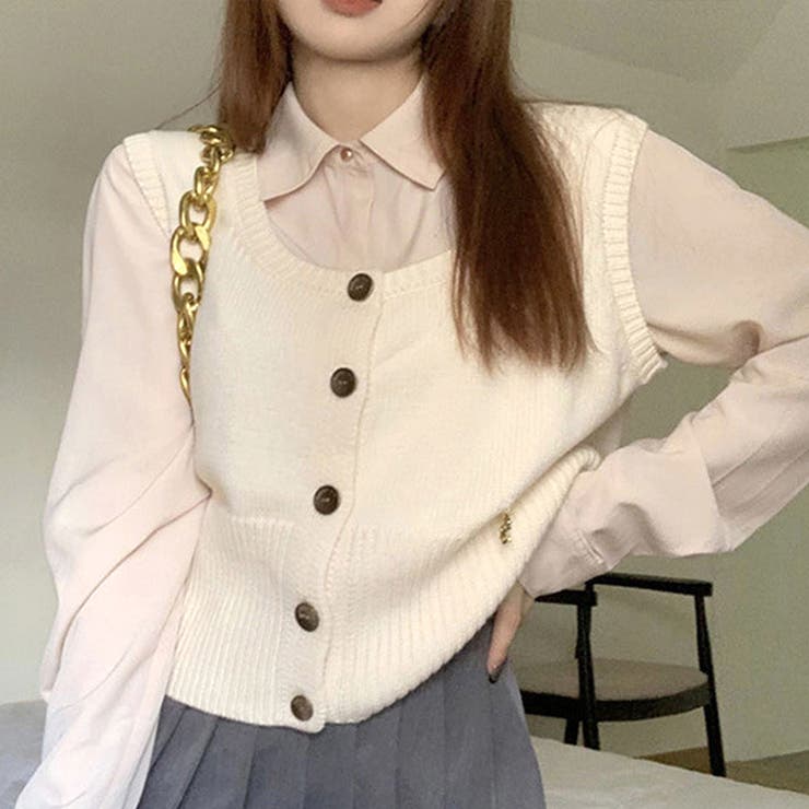 スクープドネックニットベスト レディース 10代 | Amulet | 詳細画像13 