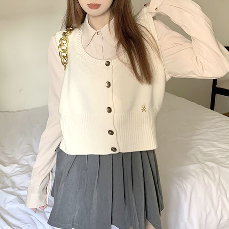 スクープドネックニットベスト レディース 10代 | Amulet | 詳細画像14 