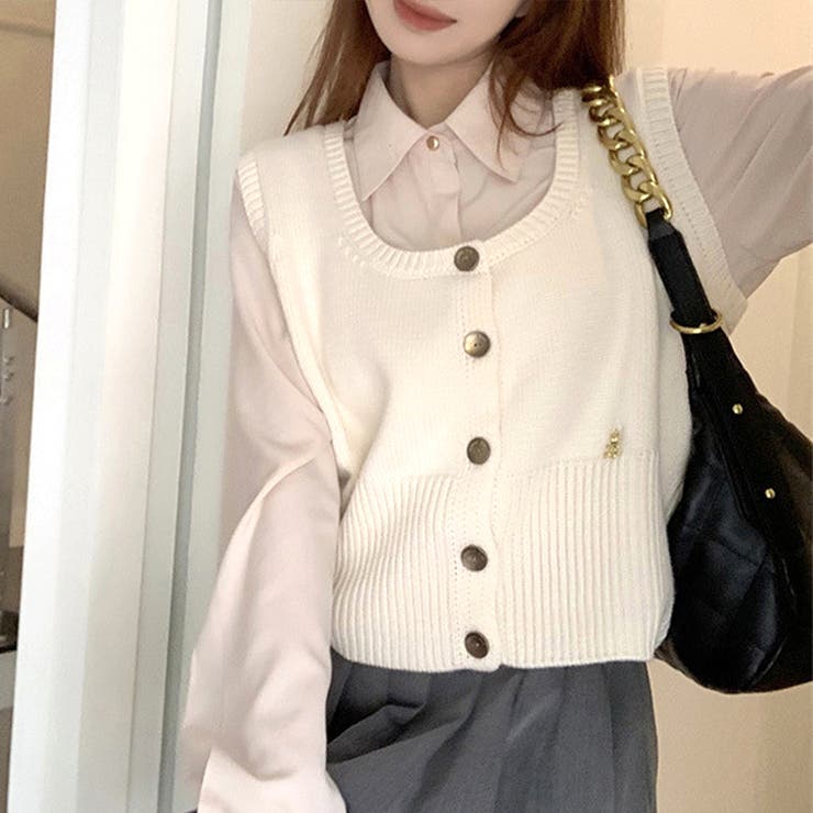 スクープドネックニットベスト レディース 10代 | Amulet | 詳細画像4 