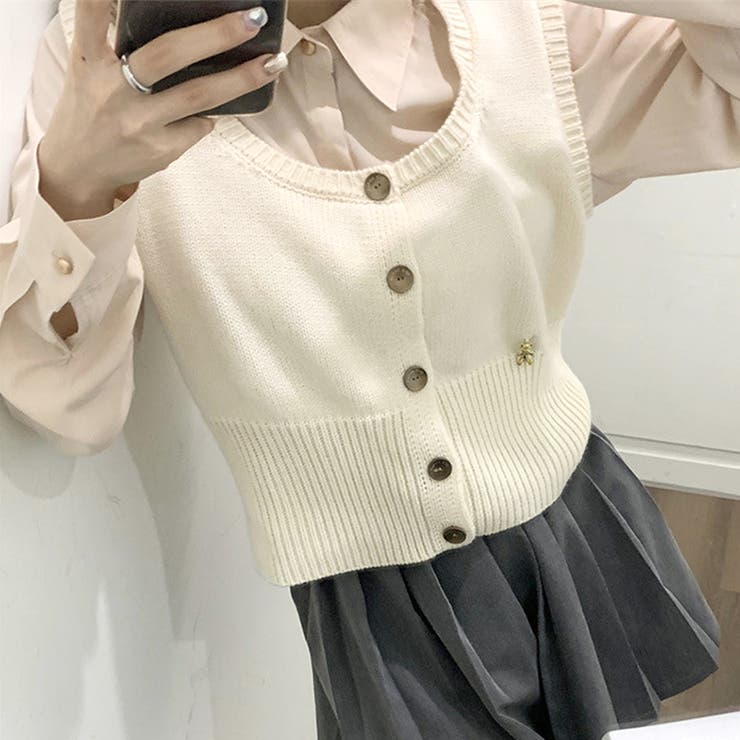 スクープドネックニットベスト レディース 10代 | Amulet | 詳細画像9 