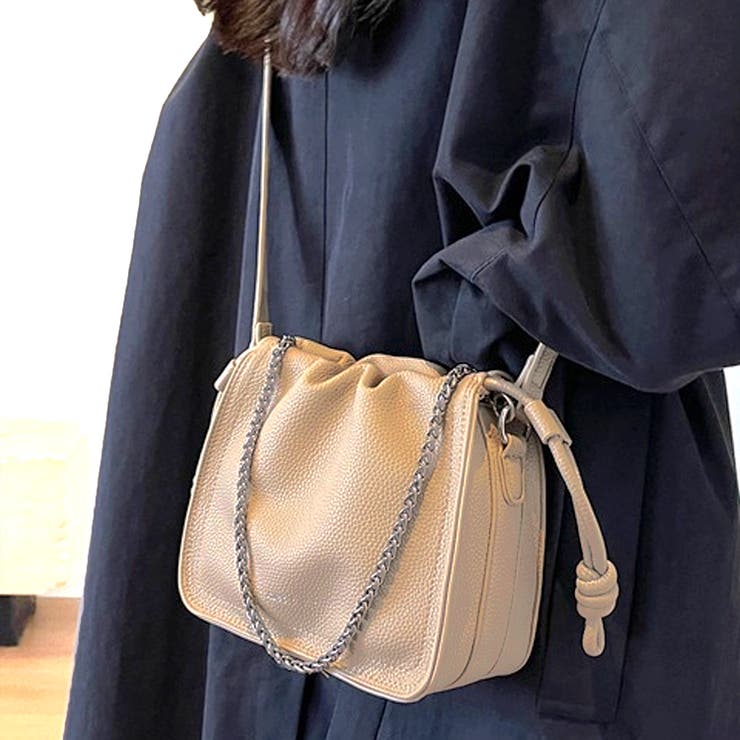 ホワイト | 巾着型クロスボディバッグ レディース 10代 | Amulet