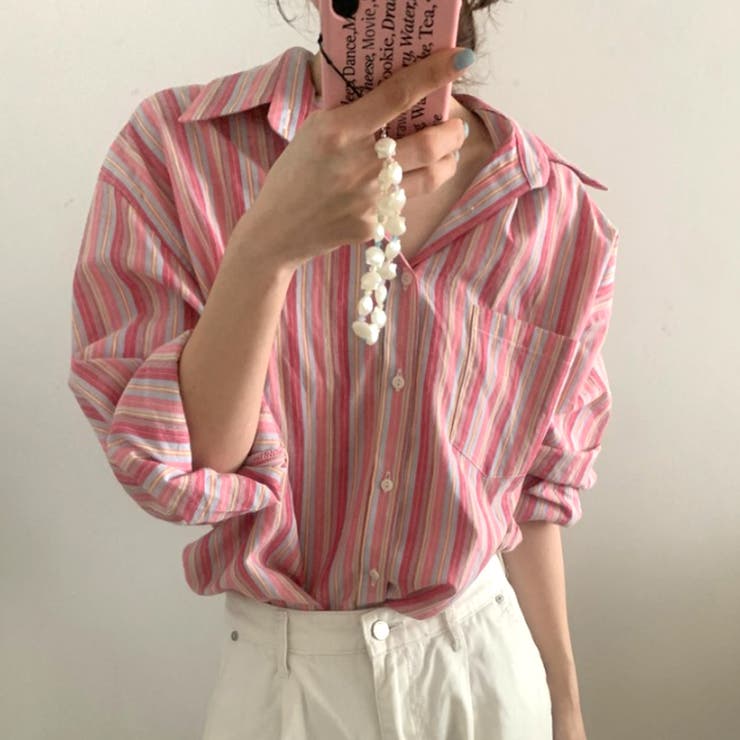 ピンク | ストライプシャツ レディース 10代 | Amulet