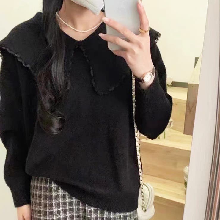 セーラーカラーニットプルオーバー レディース 10代 | Amulet | 詳細画像10 