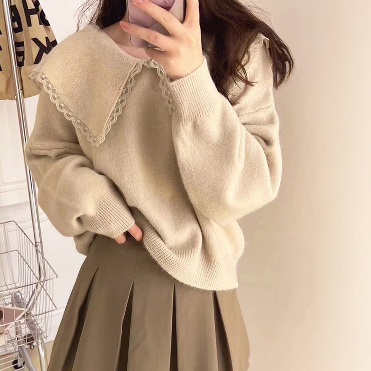 セーラーカラーニットプルオーバー レディース 10代 | Amulet | 詳細画像11 