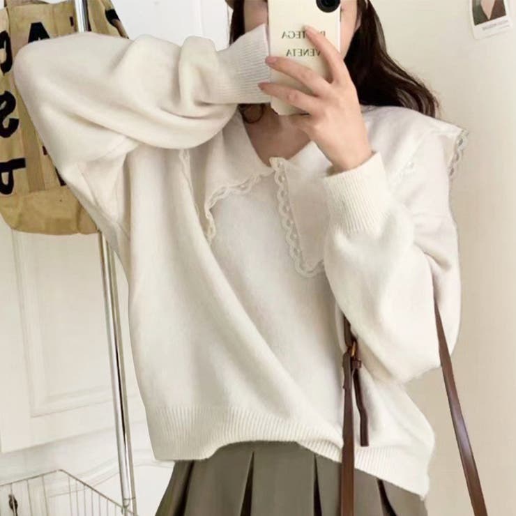 セーラーカラーニットプルオーバー レディース 10代 | Amulet | 詳細画像7 