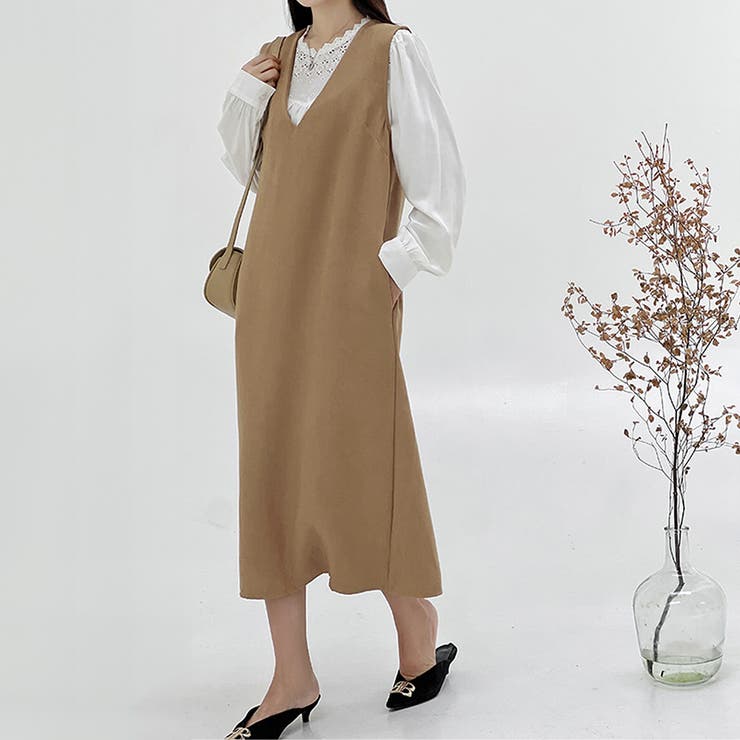 Vネックジャンパースカート 10代 20代 | Amulet | 詳細画像9 