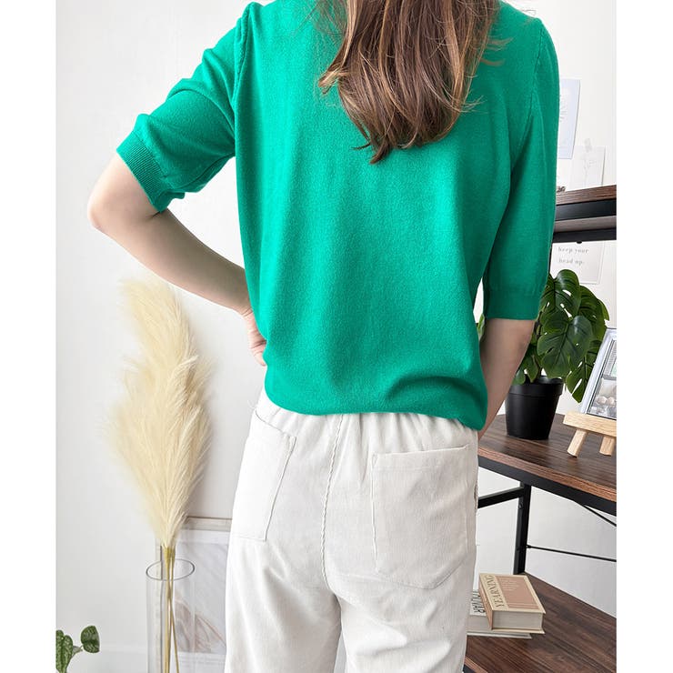 ハイネック半袖ニットトップス レディース 韓国 | Amulet | 詳細画像22 