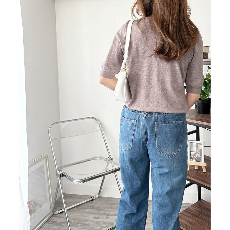 ハイネック半袖ニットトップス レディース 韓国 | Amulet | 詳細画像24 