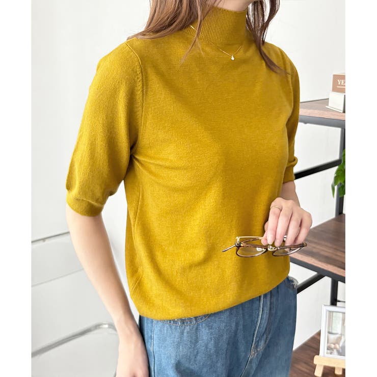 ハイネック半袖ニットトップス レディース 韓国 | Amulet | 詳細画像25 