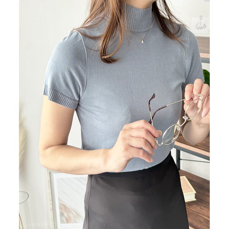 半袖ハイネックニットソー レディース 韓国 | Amulet | 詳細画像16 