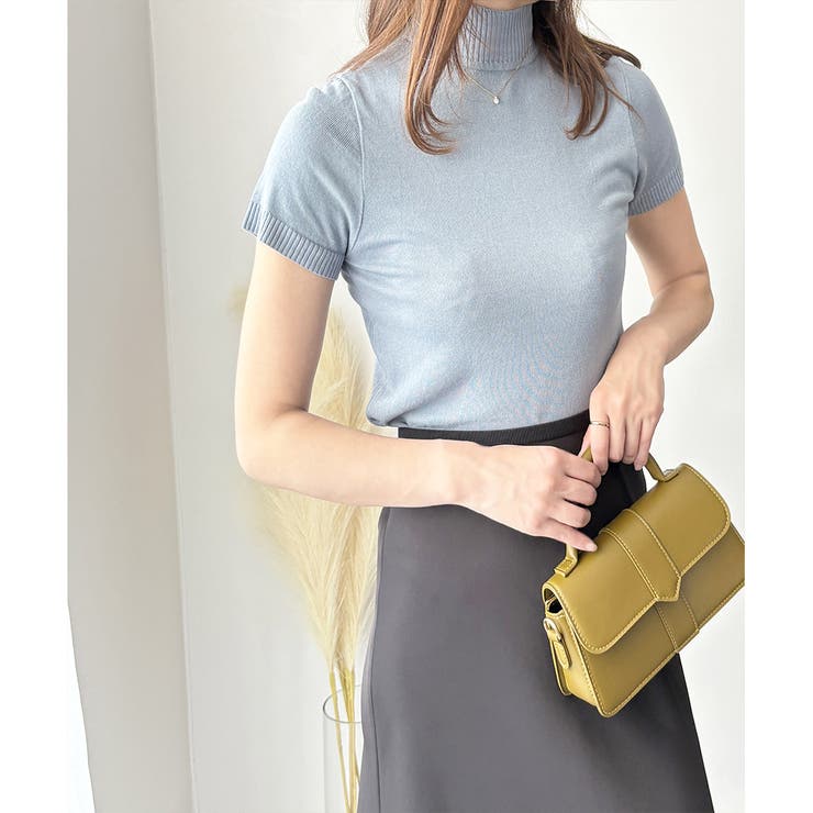 半袖ハイネックニットソー レディース 韓国 | Amulet | 詳細画像2 