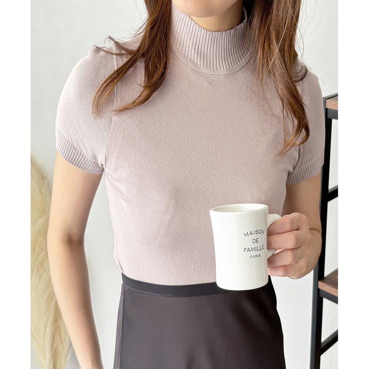 半袖ハイネックニットソー レディース 韓国 | Amulet | 詳細画像8 