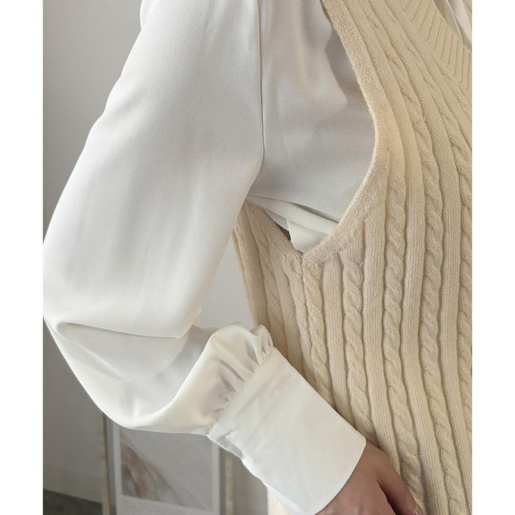 ケーブルニットベスト レディース ニットベスト | Amulet | 詳細画像23 