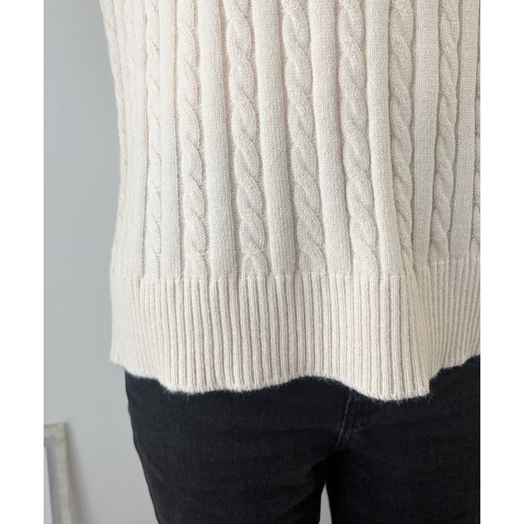 ケーブルニットベスト レディース ニットベスト | Amulet | 詳細画像24 