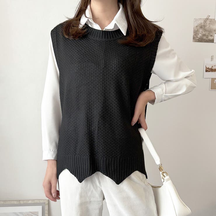 ニットベストトップス レディース ニットベスト | Amulet | 詳細画像11 