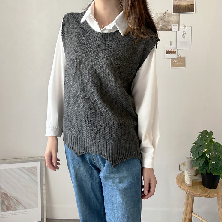 ニットベストトップス レディース ニットベスト | Amulet | 詳細画像16 