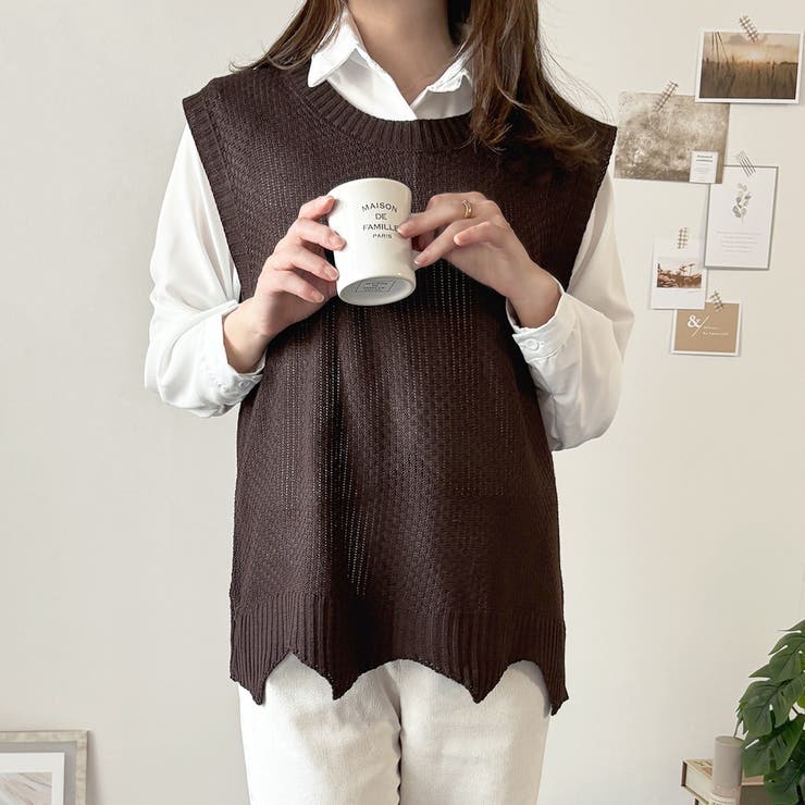 ニットベストトップス レディース ニットベスト | Amulet | 詳細画像8 