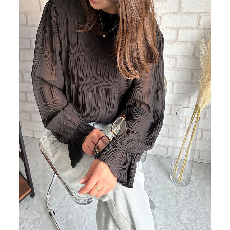 ラウンドネックシアーシフォンブラウス レディース ブラウス | Amulet | 詳細画像12 