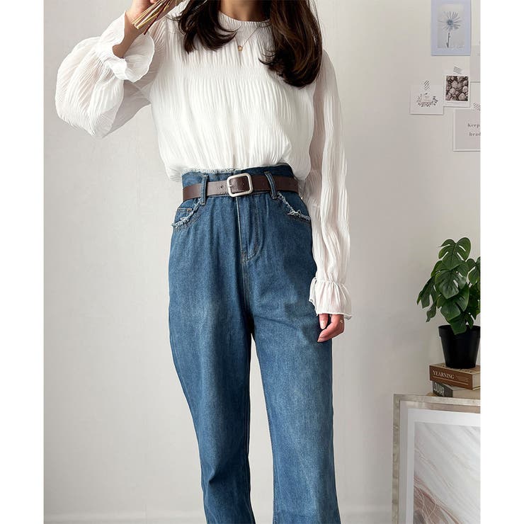 ラウンドネックシアーシフォンブラウス レディース ブラウス | Amulet | 詳細画像15 