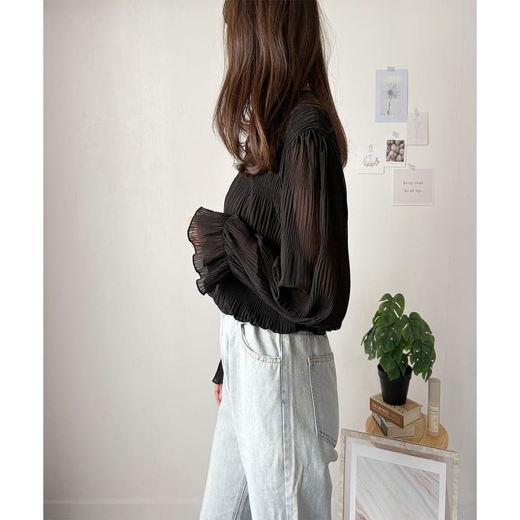 ラウンドネックシアーシフォンブラウス レディース ブラウス | Amulet | 詳細画像16 