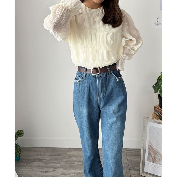 ラウンドネックシアーシフォンブラウス レディース ブラウス | Amulet | 詳細画像17 