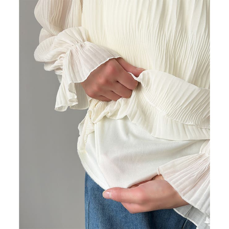 ラウンドネックシアーシフォンブラウス レディース ブラウス | Amulet | 詳細画像18 