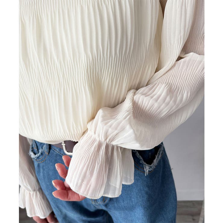 ラウンドネックシアーシフォンブラウス レディース ブラウス | Amulet | 詳細画像20 