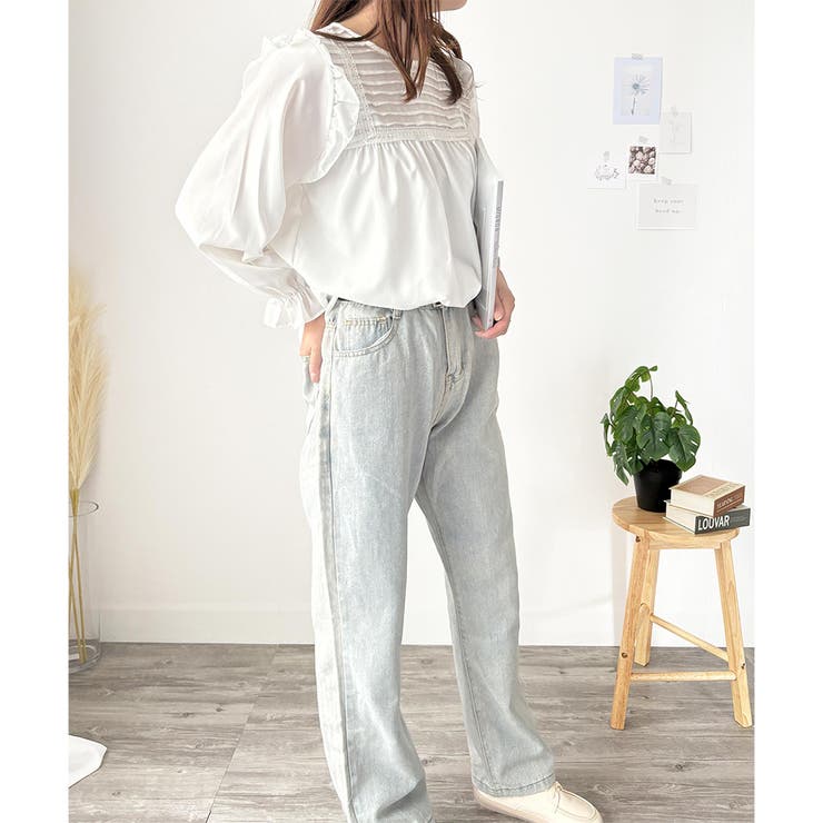 フリル長袖ブラウス レディース 韓国 | Amulet | 詳細画像10 