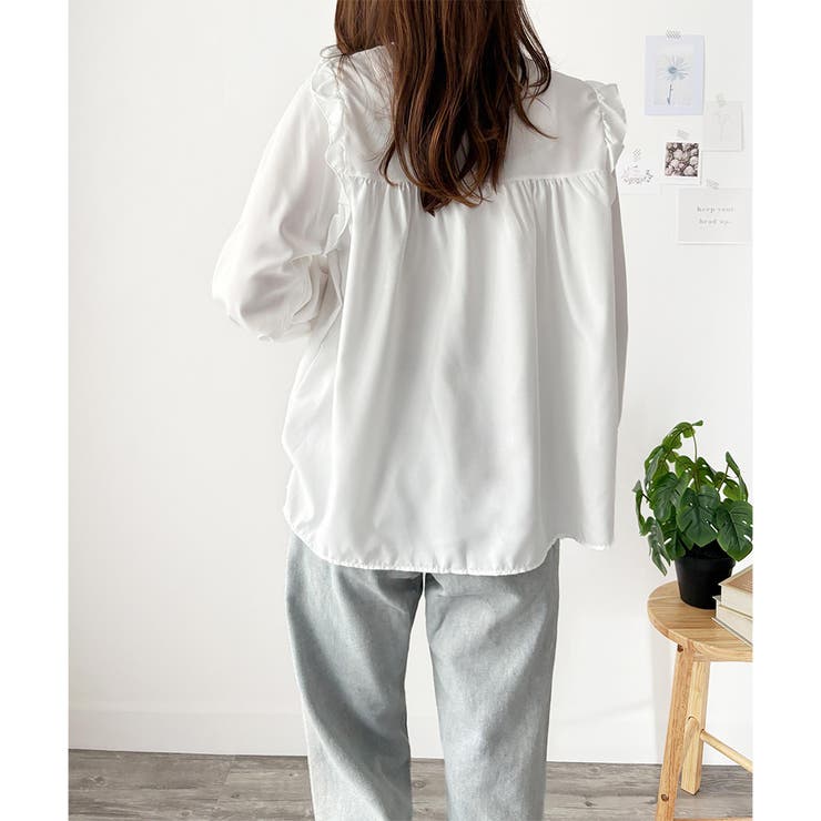 フリル長袖ブラウス レディース 韓国 | Amulet | 詳細画像11 