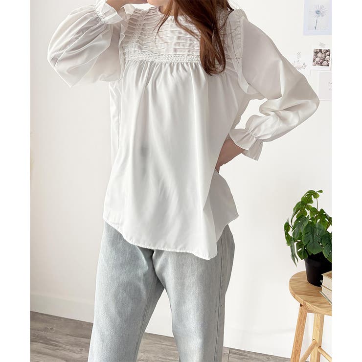 フリル長袖ブラウス レディース 韓国 | Amulet | 詳細画像13 