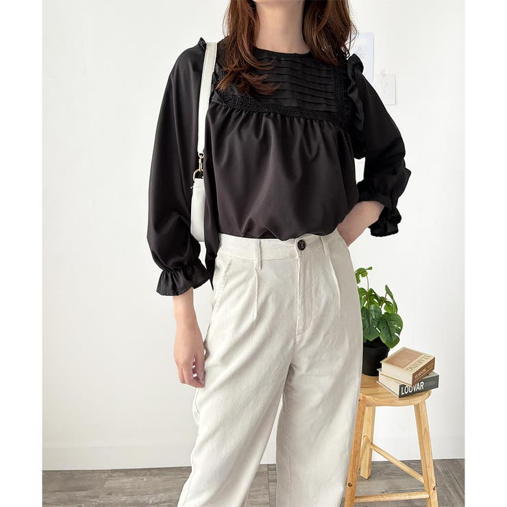 フリル長袖ブラウス レディース 韓国 | Amulet | 詳細画像16 