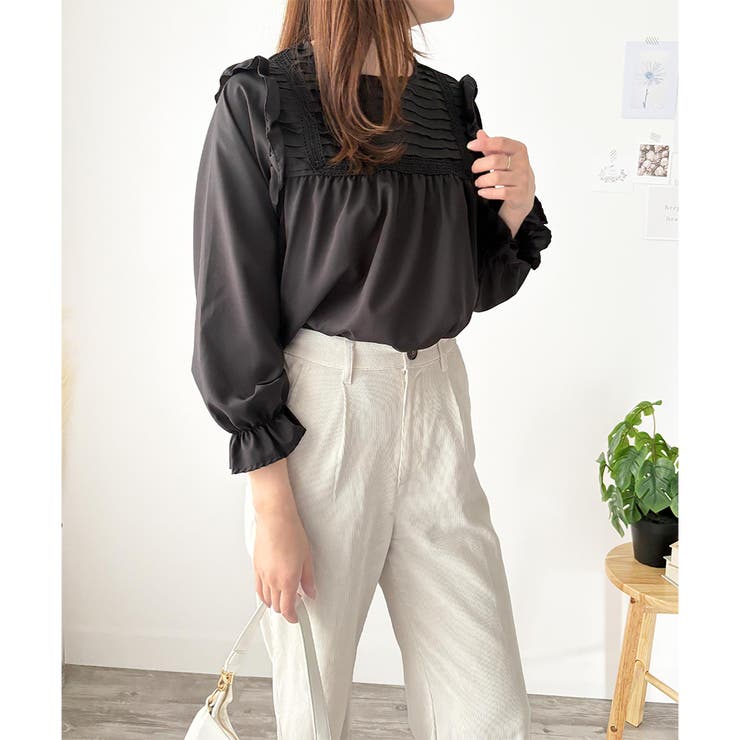 フリル長袖ブラウス レディース 韓国 | Amulet | 詳細画像18 