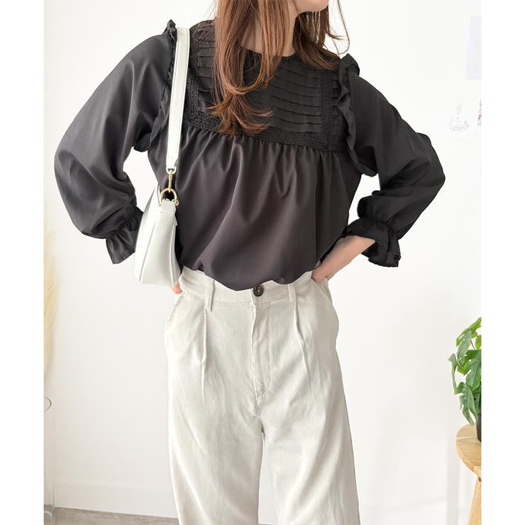 フリル長袖ブラウス レディース 韓国 | Amulet | 詳細画像19 