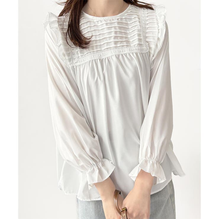 フリル長袖ブラウス レディース 韓国 | Amulet | 詳細画像3 