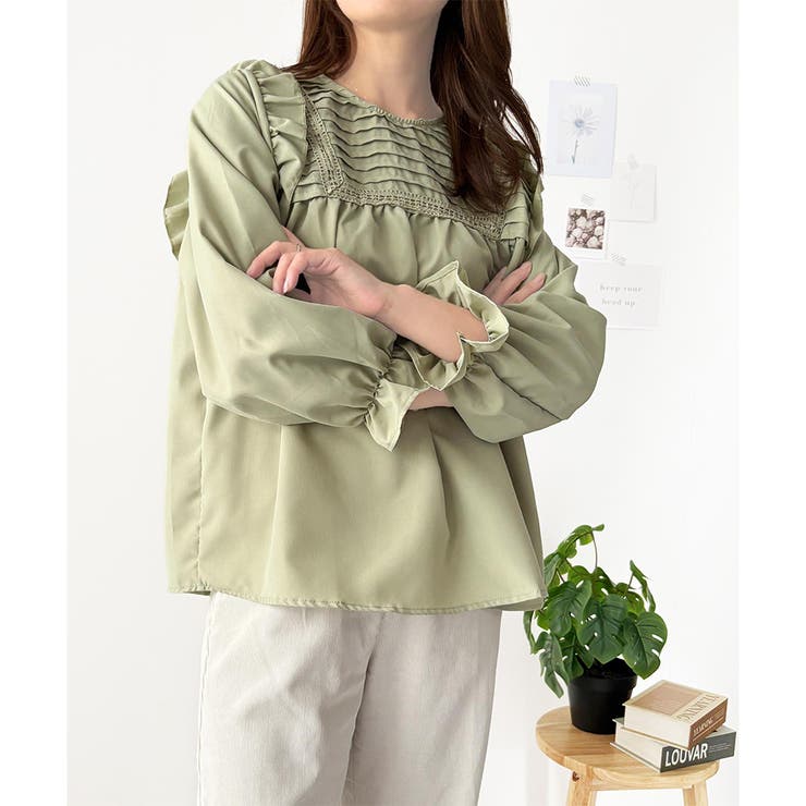 フリル長袖ブラウス レディース 韓国 | Amulet | 詳細画像4 