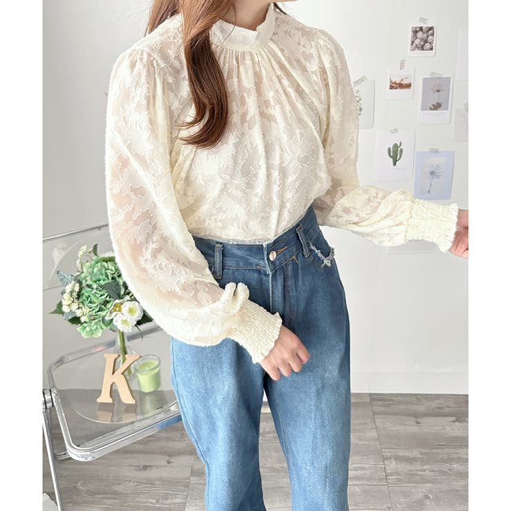 フラワーシャギーブラウス レディース 韓国 | Amulet | 詳細画像14 