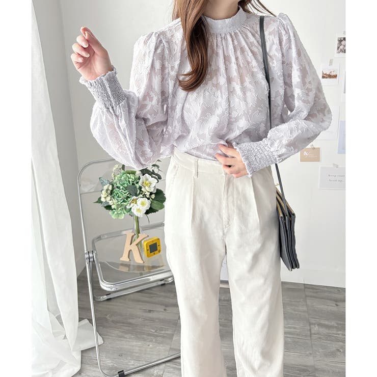 フラワーシャギーブラウス レディース 韓国 | Amulet | 詳細画像2 