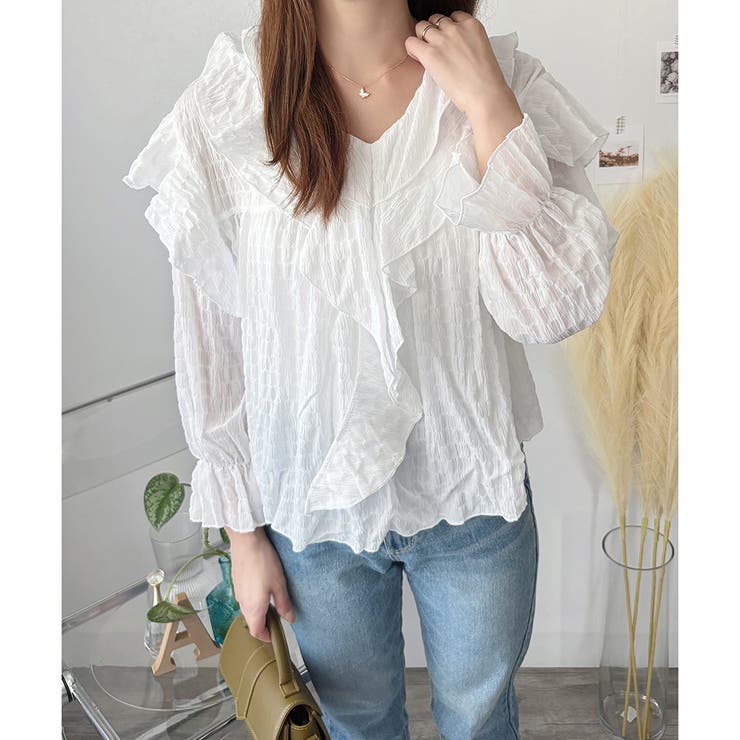 フリルシフォンブラウス レディース 韓国 | Amulet | 詳細画像11 