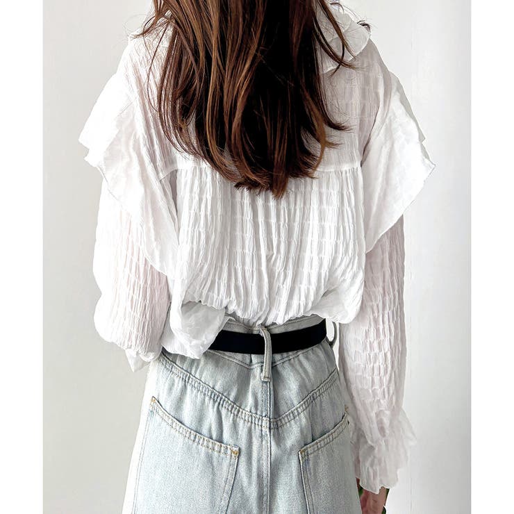 フリルシフォンブラウス レディース 韓国 | Amulet | 詳細画像12 