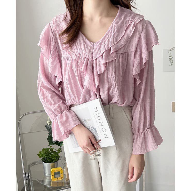 フリルシフォンブラウス レディース 韓国 | Amulet | 詳細画像20 