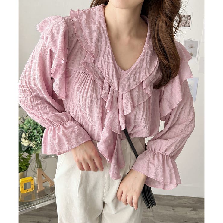 フリルシフォンブラウス レディース 韓国 | Amulet | 詳細画像21 