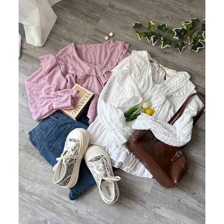 フリルシフォンブラウス レディース 韓国 | Amulet | 詳細画像4 