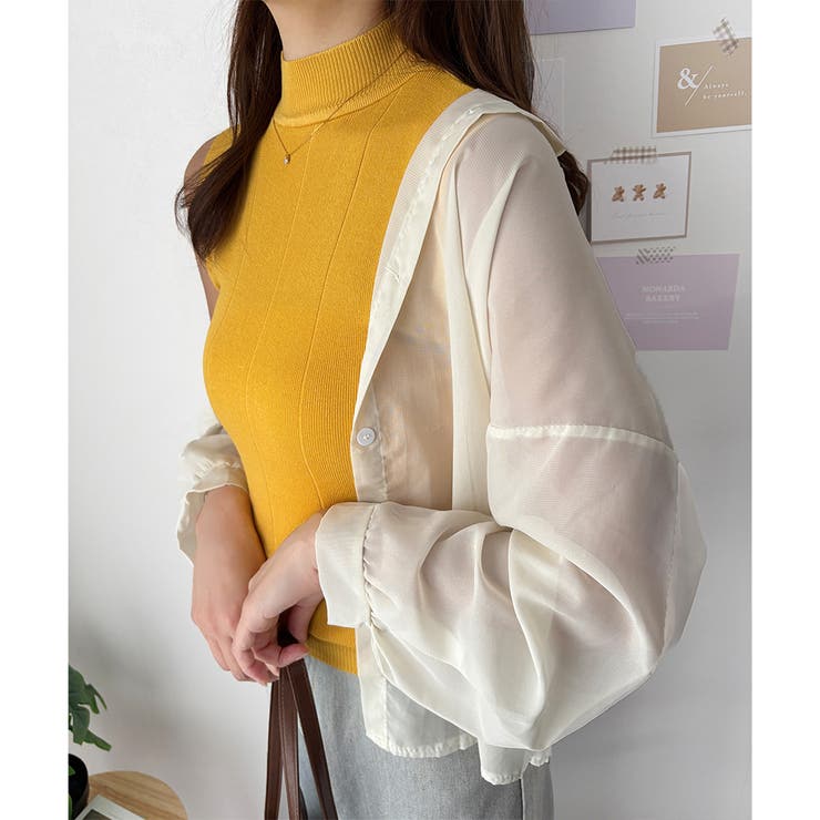 リブノースリーブニット 重ね着 リブ | Amulet | 詳細画像2 