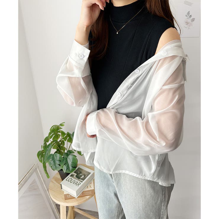 リブノースリーブニット 重ね着 リブ | Amulet | 詳細画像4 